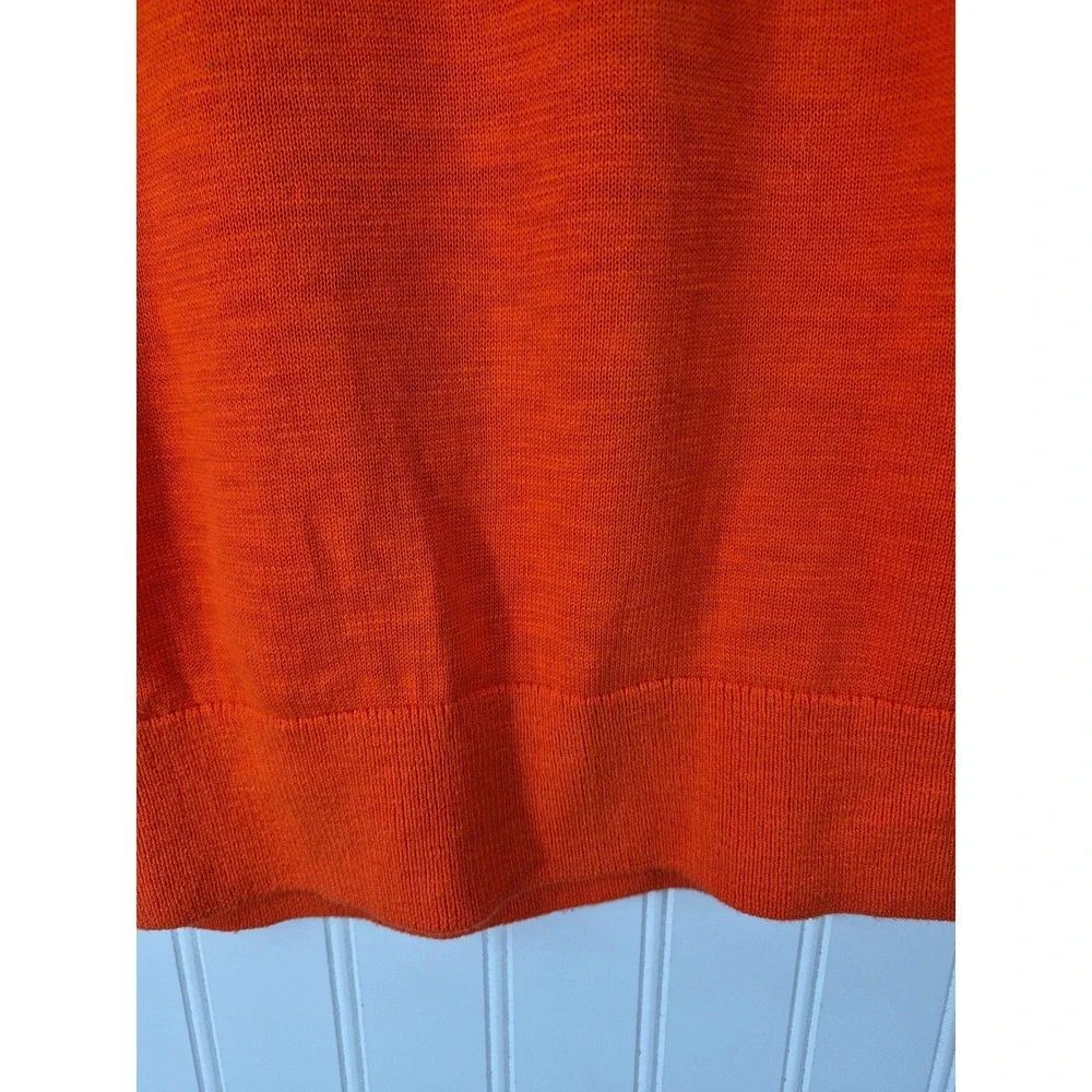 Banana Republic Mens Orange Cotton Slub Raglan Crewneck Sweater Medium Preppy